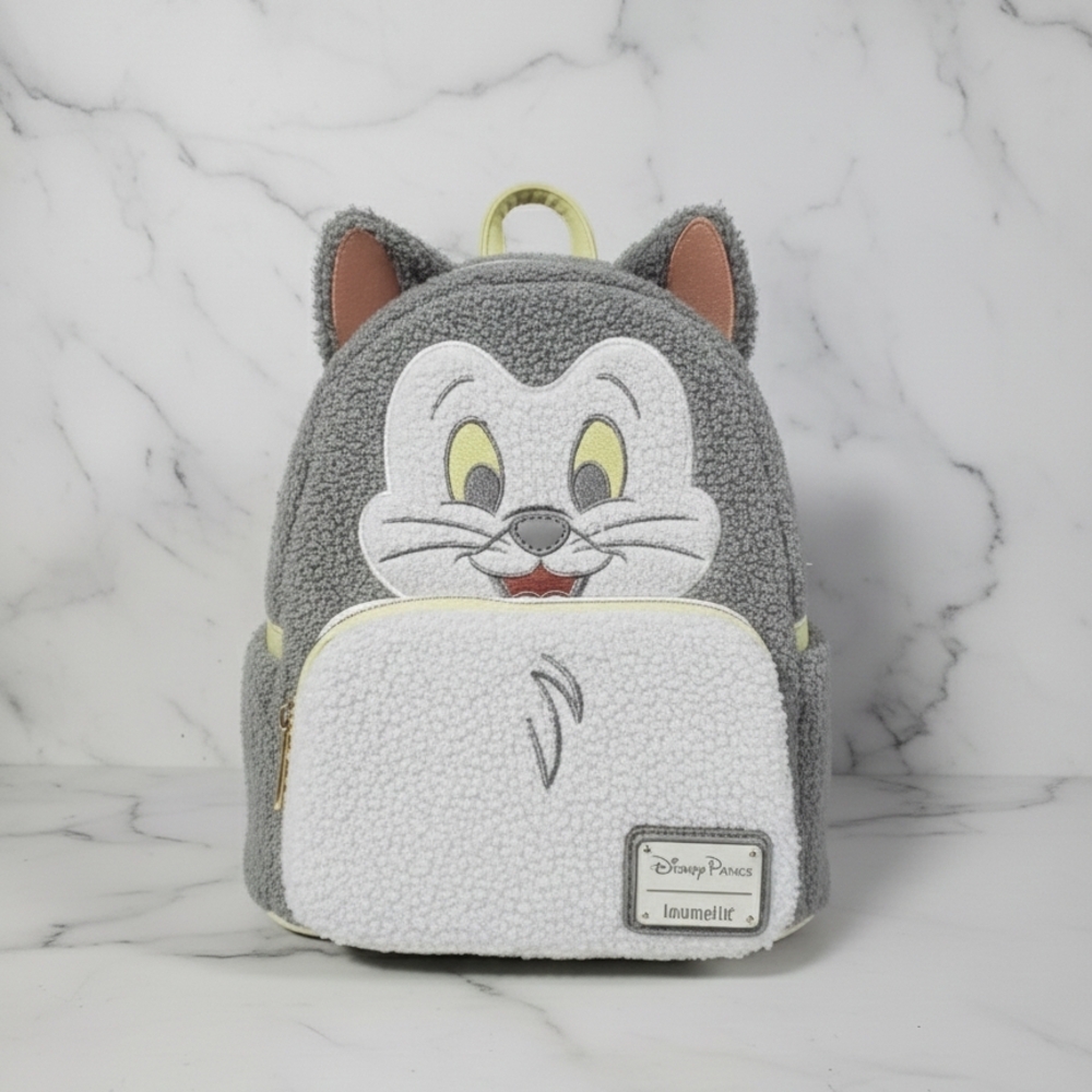Loungefly Disney Figaro Gray and White Cat Backpack